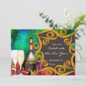 Uitnodiging nieuw jaar voor Champagne Ribbons (Staand voorkant)
