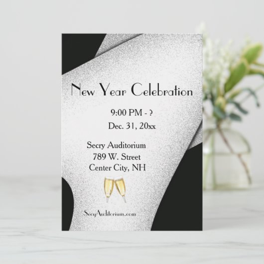 Uitnodiging nieuw jaar voor de viering van Champag (Staand voorkant)