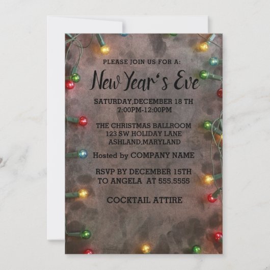 Uitnodiging nieuw jaar voor prachtige, wonderbaarl (Voorkant)