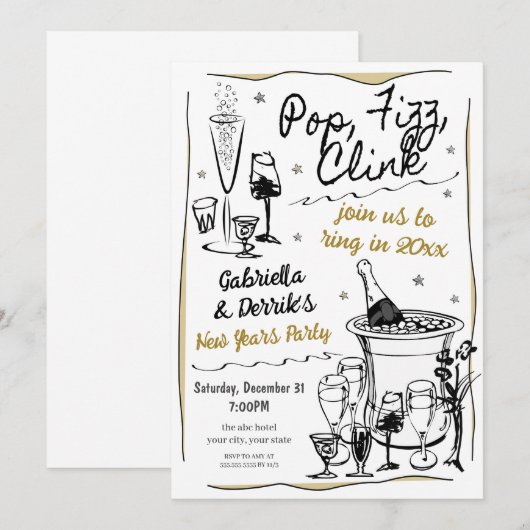 Uitnodiging nieuwe jaren (Voorkant / Achterkant)