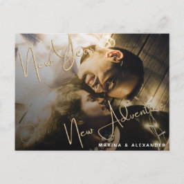 Uitnodiging nieuwe jaren voor een nieuwe avontuurp briefkaart