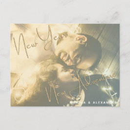 Uitnodiging nieuwe jaren voor een nieuwe avontuurp briefkaart