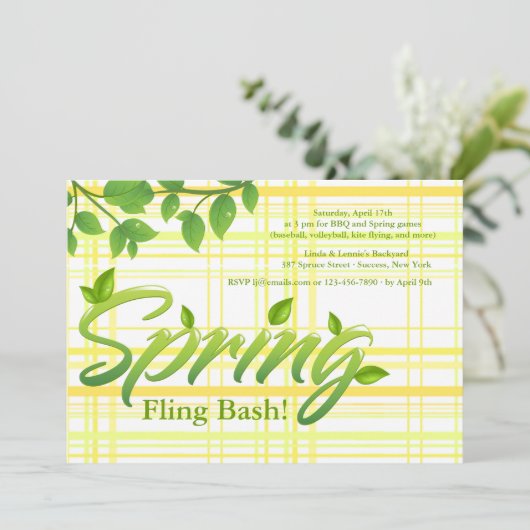 Uitnodiging nieuwe lente (Staand voorkant)