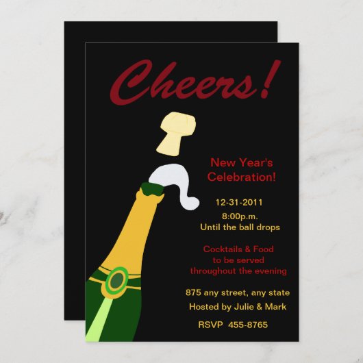 Uitnodiging nieuwjaar (Voorkant / Achterkant)