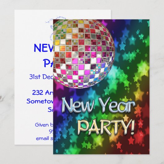 Uitnodiging nieuwjaar (Voorkant / Achterkant)