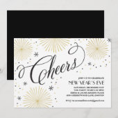 Uitnodiging nieuwjaars nieuwjaarskaartjes (Voorkant / Achterkant)