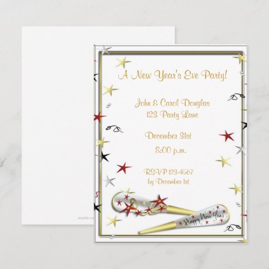 Uitnodiging nieuwjaarsdag (Voorkant / Achterkant)