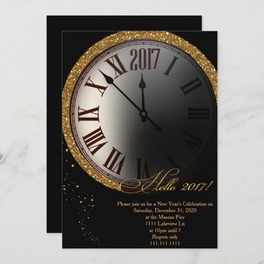 Uitnodiging nieuwjaarsdag, nieuwjaarsdag (Voorkant / Achterkant)