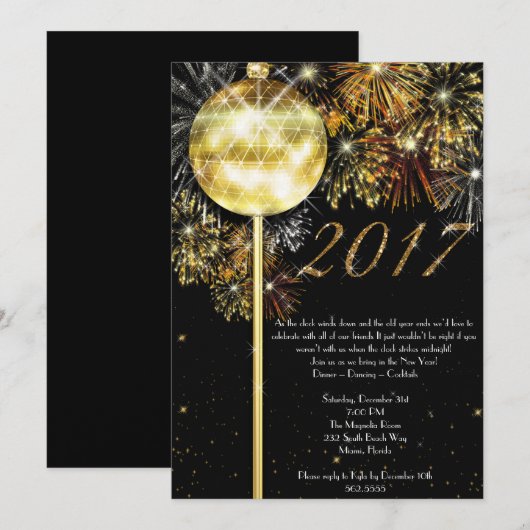 Uitnodiging nieuwjaarsdag, nieuwjaarsdag (Voorkant / Achterkant)