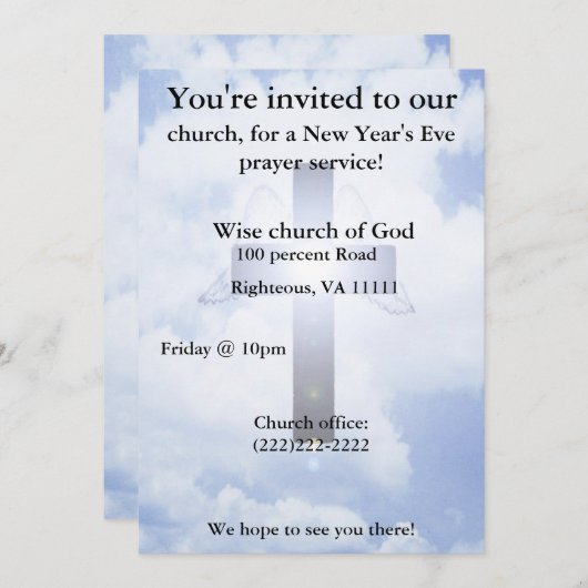 Uitnodiging nieuwjaarsgebed (Voorkant / Achterkant)