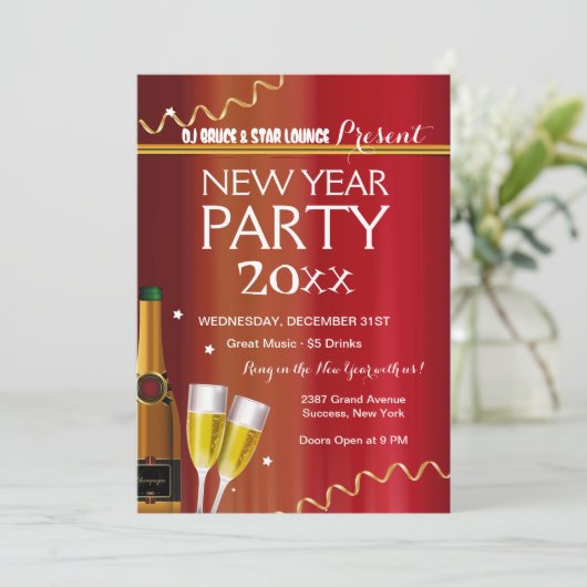 Uitnodiging nieuwjaarspartij (Staand voorkant)