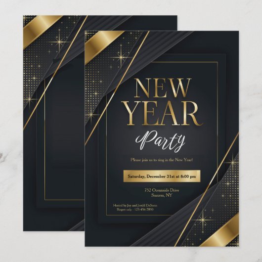 Uitnodiging nieuwjaarspartij (Voorkant / Achterkant)