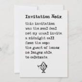Uitnodiging Noir - een grappig uitnodiging gedicht (Voorkant)