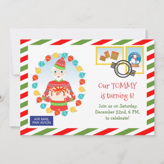 Uitnodiging Noordpool Express Cake Party (Voorkant)