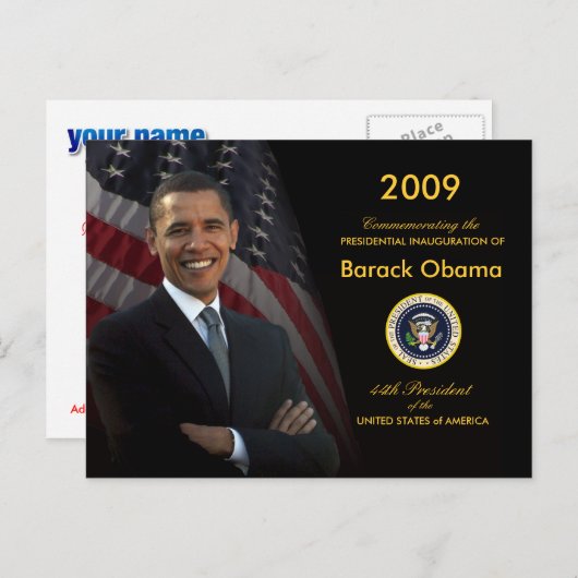 Uitnodiging Obama Inauguration Party (Voorkant / Achterkant)