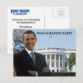 Uitnodiging Obama Inauguration Party Briefkaart (Voorkant / Achterkant)
