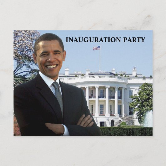 Uitnodiging Obama Inauguration Party Briefkaart (Voorkant)