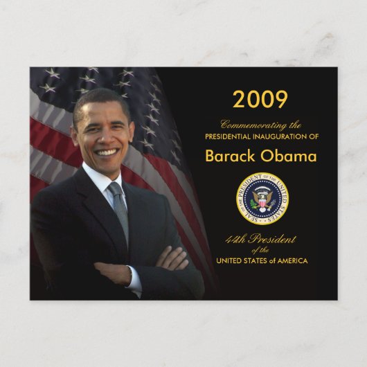 Uitnodiging Obama Inauguration Party Briefkaart (Voorkant)