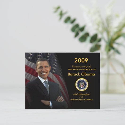 Uitnodiging Obama Inauguration Party Briefkaart (Staand voorkant)