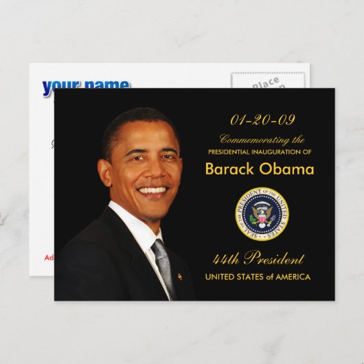 Uitnodiging Obama Inauguration Party - Formeel (Voorkant / Achterkant)