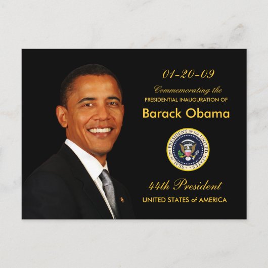 Uitnodiging Obama Inauguration Party - Formeel Briefkaart (Voorkant)