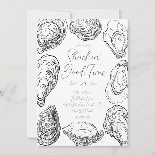 Uitnodiging Oester Openmaken Feest (Voorkant)