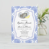 Uitnodiging Oester Roast Oester Roast koppel bruis (Staand voorkant)