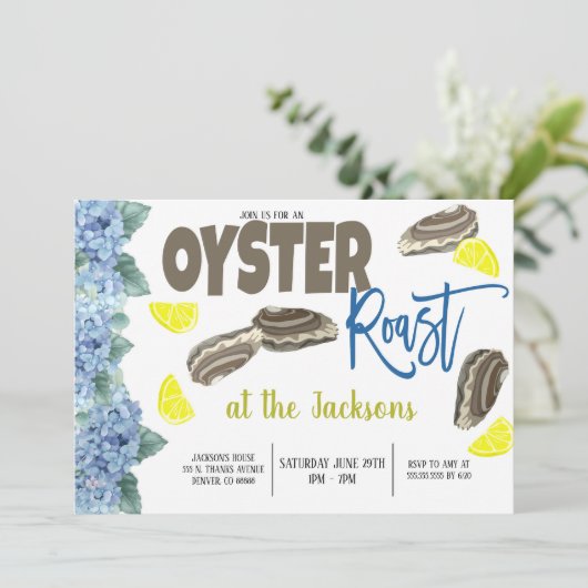 Uitnodiging Oesterbradparty (Staand voorkant)