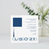 Uitnodiging of aankondiging van afstuderen Pet Squ (Staand voorkant)