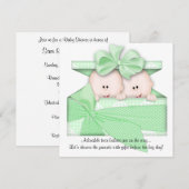 Uitnodiging of bekendmaking van het Baby shower Gr (Voorkant / Achterkant)