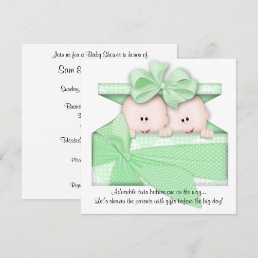 Uitnodiging of bekendmaking van het Baby shower Gr (Voorkant / Achterkant)