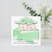 Uitnodiging of bekendmaking van het Baby shower Gr (Staand voorkant)