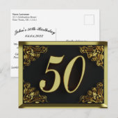 Uitnodiging of felicitaties voor 50e verjaardag in (Voorkant / Achterkant)
