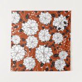 Uitnodiging of trouwkaart met abstracte bloemrijke wandkleed (Voorkant (horizontaal))