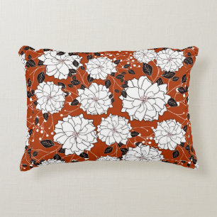 Uitnodiging- of trouwkaart met abstracte floranje accent kussen