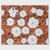 Uitnodiging- of trouwkaart met abstracte floranje cadeaupapier (Vlak)