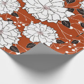 Uitnodiging- of trouwkaart met abstracte floranje cadeaupapier (Hoek)