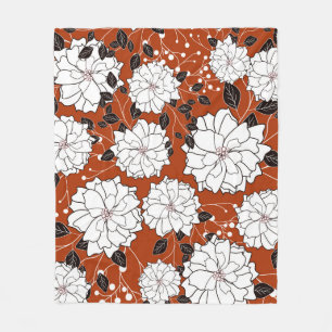 Uitnodiging- of trouwkaart met abstracte floranje fleece deken