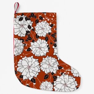 Uitnodiging- of trouwkaart met abstracte floranje kleine kerstsok