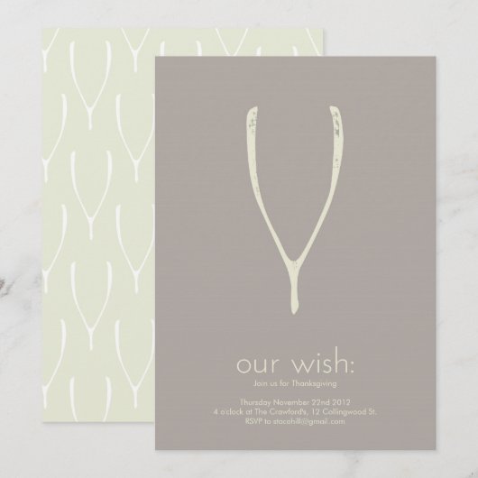 Uitnodiging of Wenskaart voor Thanksgiving met aar (Voorkant / Achterkant)