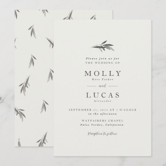 Uitnodiging Olijftak (Voorkant / Achterkant)