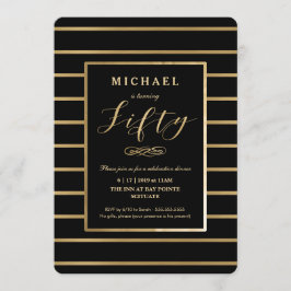 Uitnodiging om 50e verjaardag te vieren - Goud, le