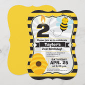 uitnodiging om bijen te Birthday (Voorkant / Achterkant)