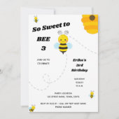 uitnodiging om bijen te Birthday (Voorkant)
