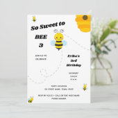 uitnodiging om bijen te Birthday (Staand voorkant)