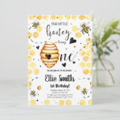 uitnodiging om bijen te Birthday (Staand voorkant)