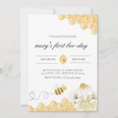 uitnodiging om bijen te Birthday (Voorkant)