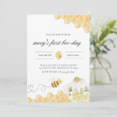 uitnodiging om bijen te Birthday (Staand voorkant)