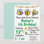 uitnodiging om bijen te Birthday (Voorkant / Achterkant)