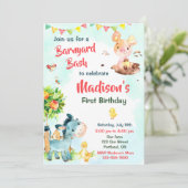 Uitnodiging om boerderij te verjaarden (Staand voorkant)